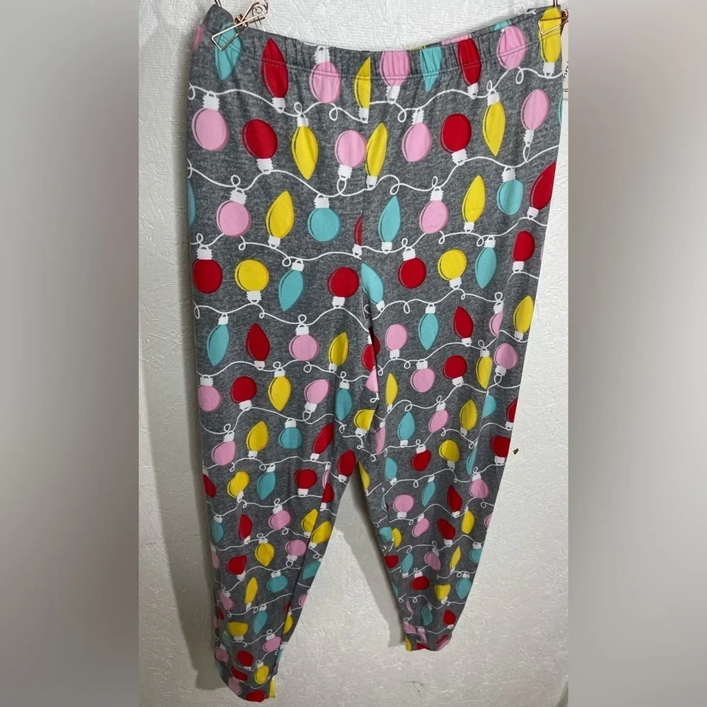 NWT Secret Treasures Black Long Sleeve Multicolor Jogger Pajama Set Holiday Lg